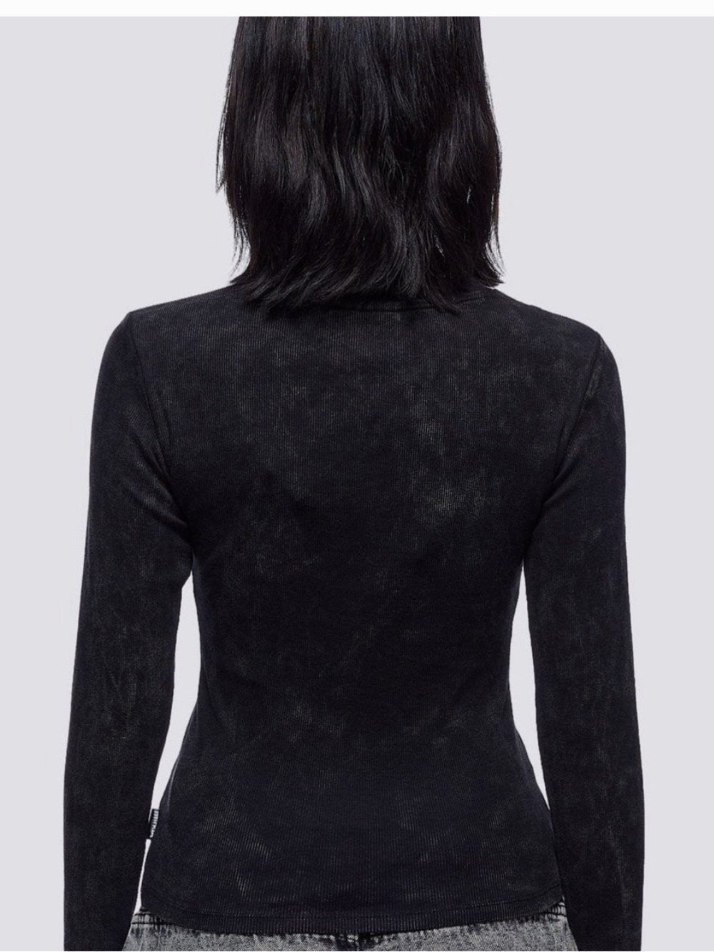 Asymmetrical Black Long-Sleeve Top with Hardware Detailing GOTH punk - Picture 3 of 7
